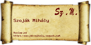 Szoják Mihály névjegykártya