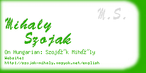 mihaly szojak business card